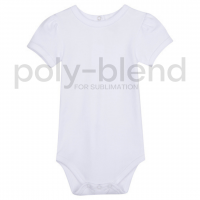 *Sublimation Blanks* Blank Girl's Short Puff Sleeve Infant Bodysuit - Poly Blend